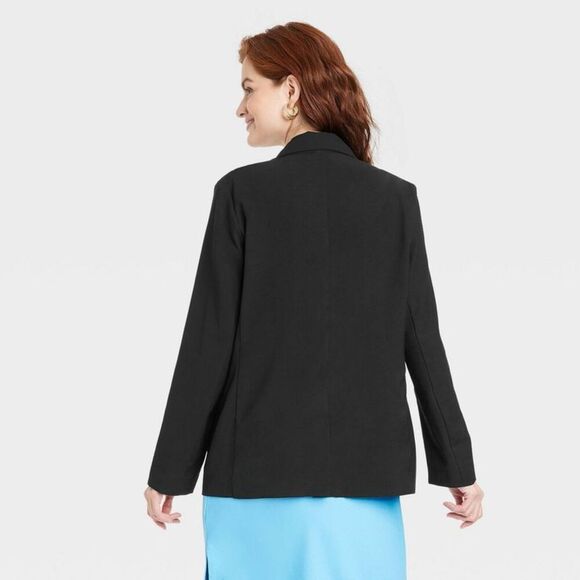 A New Day - Women's Relaxed Fit Essential Blazer - A New Day B Black - Picture 2 of 3